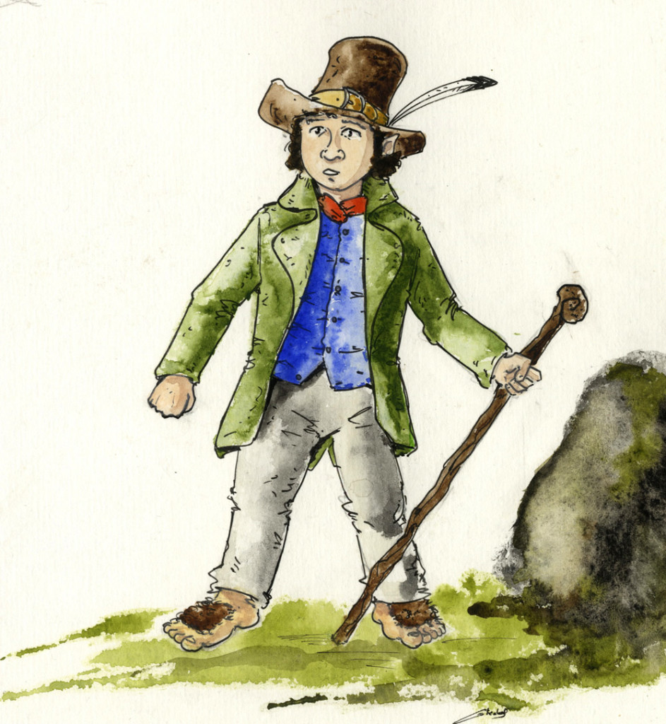 Un hobbit (personaggio di Tolkien) disegnato da Antoine Glédel
